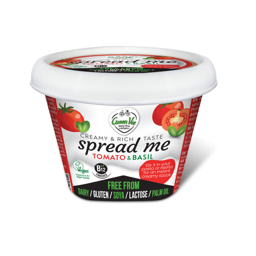 GreenVie Spread Me - Tomat & Basilikum- Vegansk Smøreost  200g
