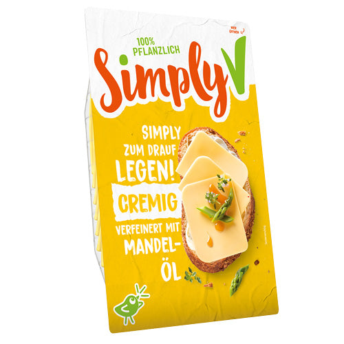 Simply V vegansk ost i skiver, Cremet, 150 g