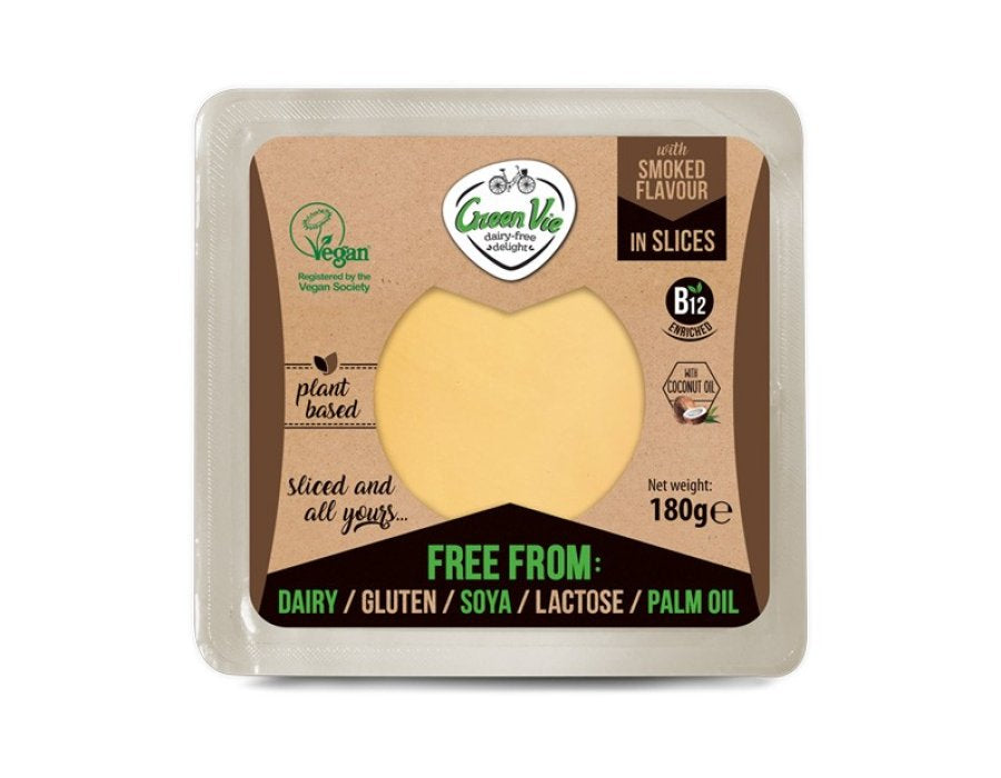 GreenVie vegansk ost i skiver - Smoked Goudasmag, 180g