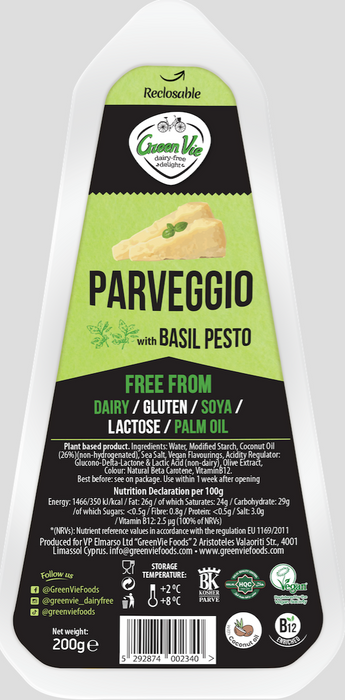 GreenVie Parveggio - "Parmesan smag" med pesto, blok 200g