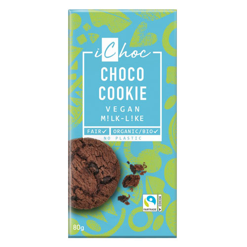 ichoc Choco Cookie Chokolade Økologisk, 80 g.