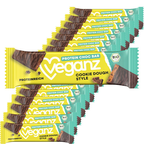 Veganz Protein bar Cookie Dough Style, Øko - karton/ 18 stk