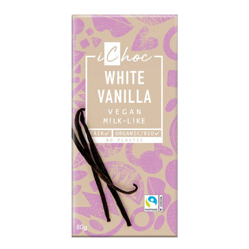 iChoc Hvid vegansk chokolade m. Vanilje - Øko