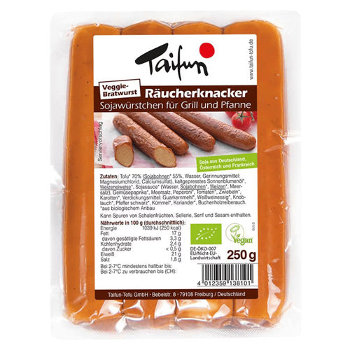 Røgede tofupølser - veggie bratwurst - 4 stk - Øko