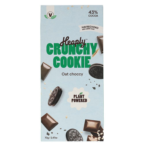 Heaply vegansk chokolade m. havre- crunchy cookie 70g