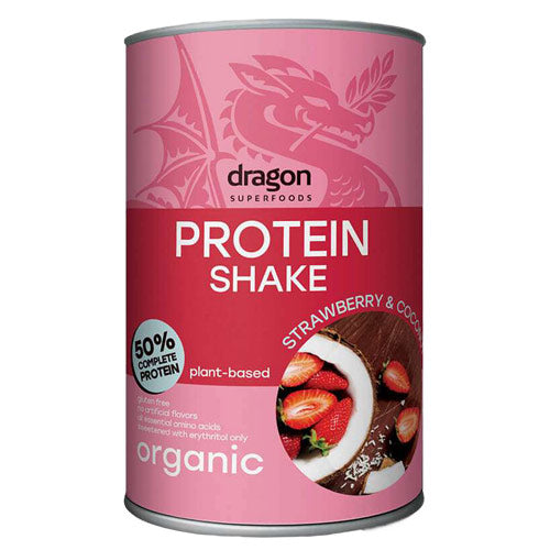Vegansk proteinpulver, jordbær & kokos, glutenfri, Øko