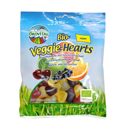 Vegansk vingummi - hjerter, glutenfri, Øko