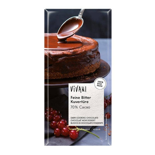 Vivani Mørk Bage Chokolade (70%), Økologisk, 200g - GreenOS.dk - GreenOS.dk