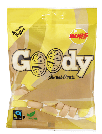 Bubs Goody Banana/Toffee skum vingummier - 90g - GreenOS.dk