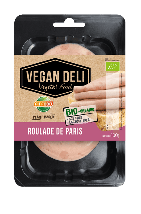 VEGAN DELI veganske pålægsskiver Roulade de PARIS, Økologisk, 100g.
