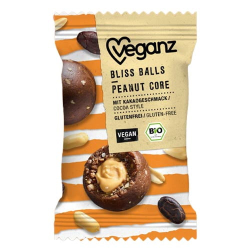 Veganz Peanut Protein Bliss Balls Økologisk, 40 g.