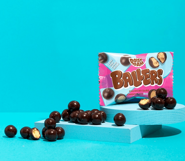 Doisy & Dam Ballers - veganske kikskugler med chokolade - snacksize