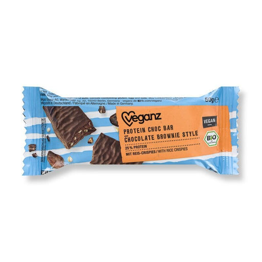 Veganz Vegansk Protein bar Chokolade Brownie style (25% protein)  Økologisk, 50g.