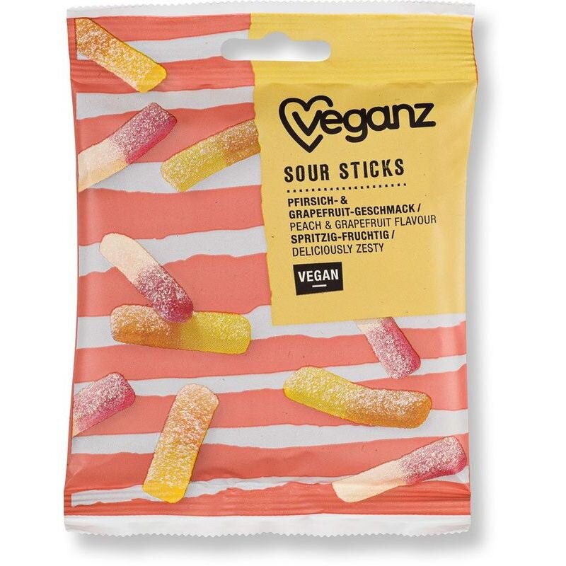 Veganz Veganske sure vingummier /Sour Sticks, 100 g.
